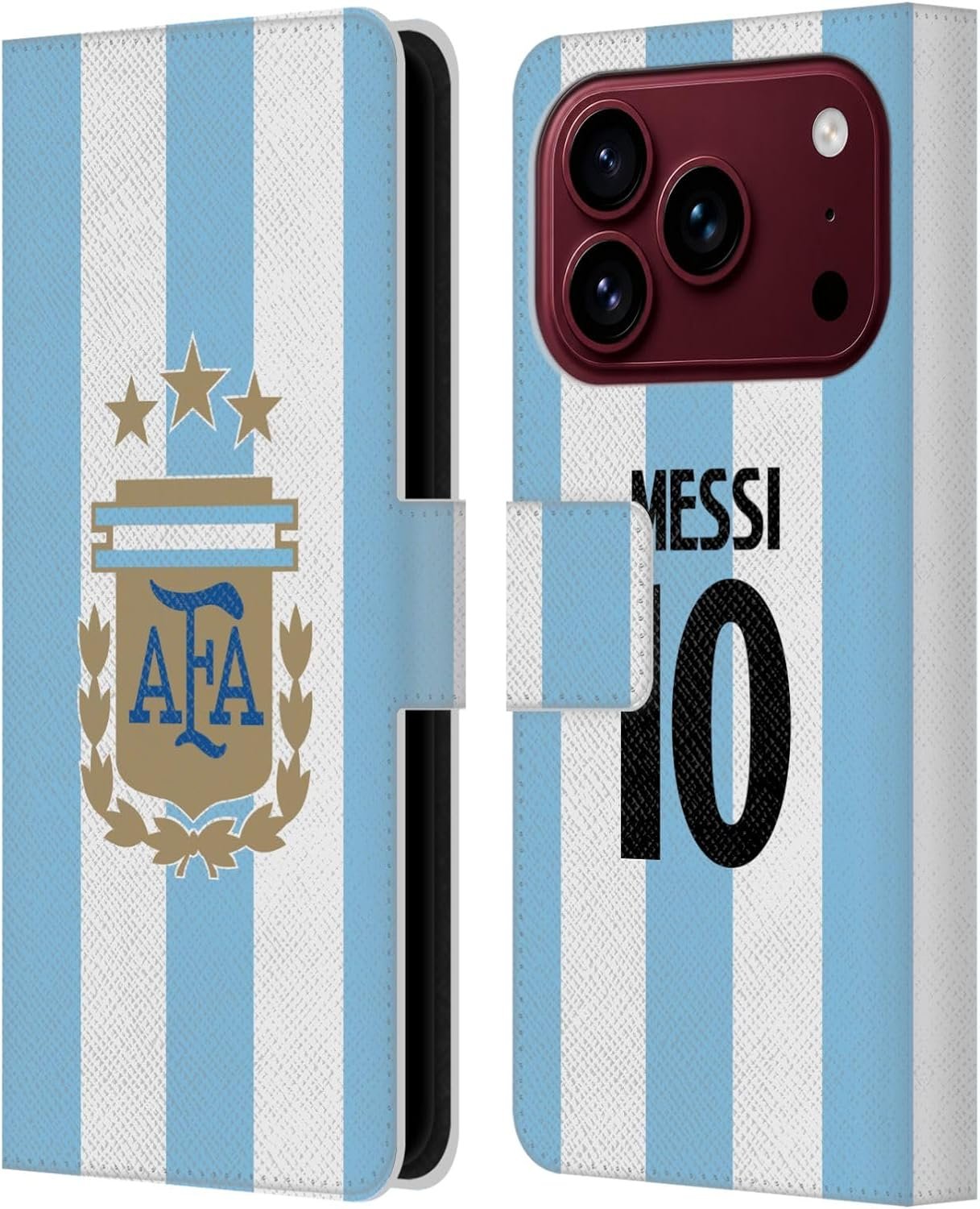 Head Case Designs Officially Licensed Argentina National Football Team Lionel Messi 2024/25 Player Home Kit 1st Group Leather Wallet Case