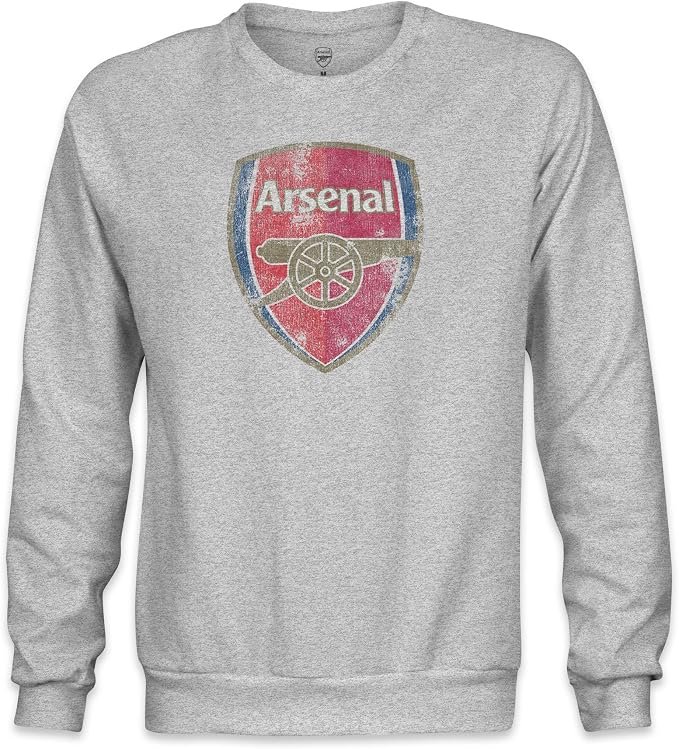 Arsenal FC Mono Badge Fleece Pullover Premium Soccer Hoodie-gray