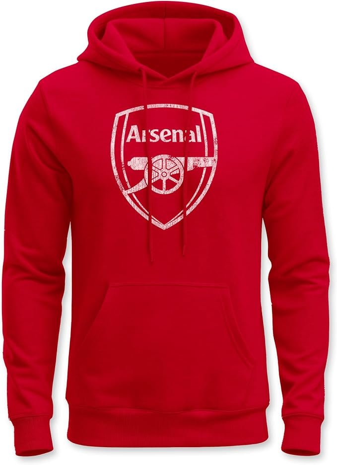 Arsenal FC Mono Badge Fleece Pullover Premium Soccer Hoodie-red