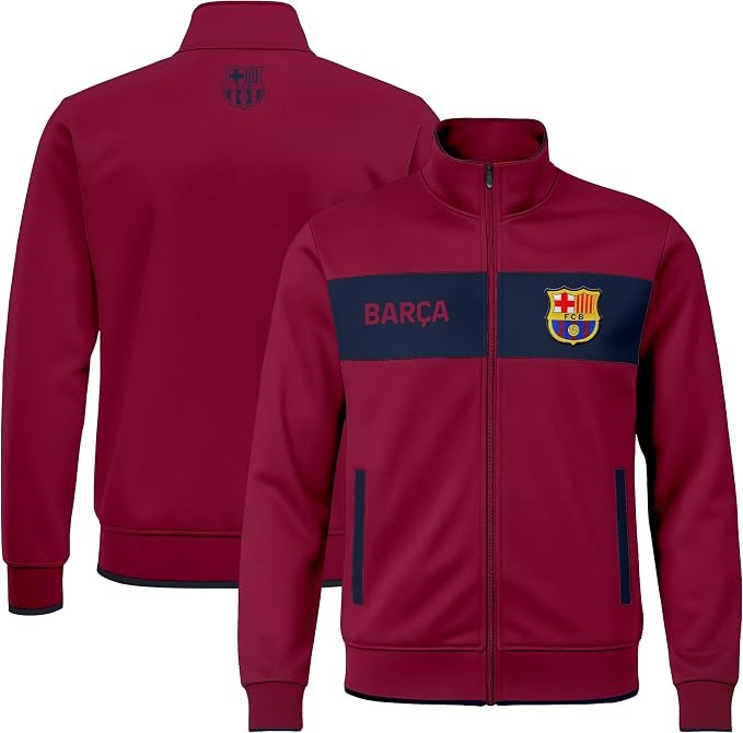Officially Licensed FC Barcelona Soccer Track Jacket - Unisex Adult